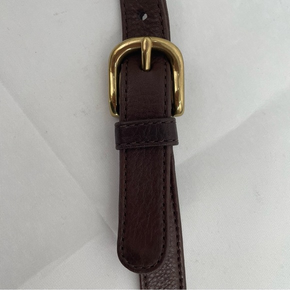 Vintage Fossil Purse 75082 Brown Pebbled Leather Adjustable Crossbody Bag Key - Picture 12 of 16